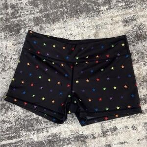 Colorful Star Print Black Shorts